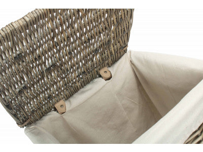 5060248643433 Small Square Laundry Basket With White Lining H022W/1 Brambles Cookshop 5