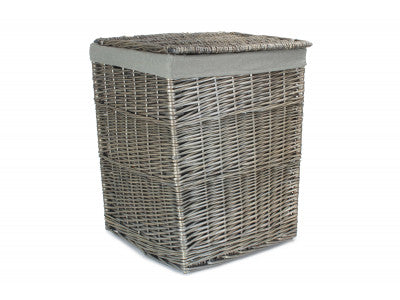 5056341806103 Large Square Laundry Basket With Grey Sage Lining H022GRY/2 Brambles Cookshop 1