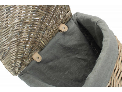5056341806127 Small Antique Wash Corner Laundry Basket With Grey Sage Lining H034GRY/1 Brambles Cookshop 5