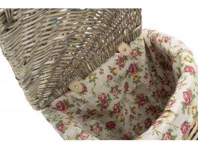 5060248647622 Small Antique Wash Corner Laundry Basket With Garden Rose Lining H034R/1 Brambles Cookshop 5