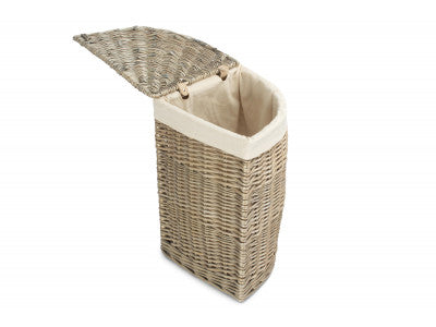 5060248645161 Small Antique Wash Corner Laundry Basket With White Lining H034W/1 Brambles Cookshop 3