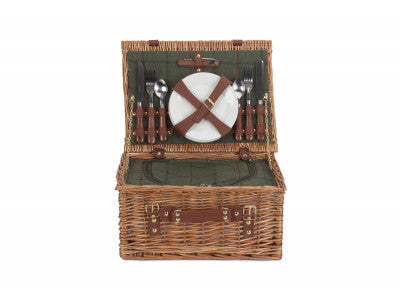 5056341802235 4 Person Green Tweed Classic Picnic Hamper FH120 Brambles Cookshop 2