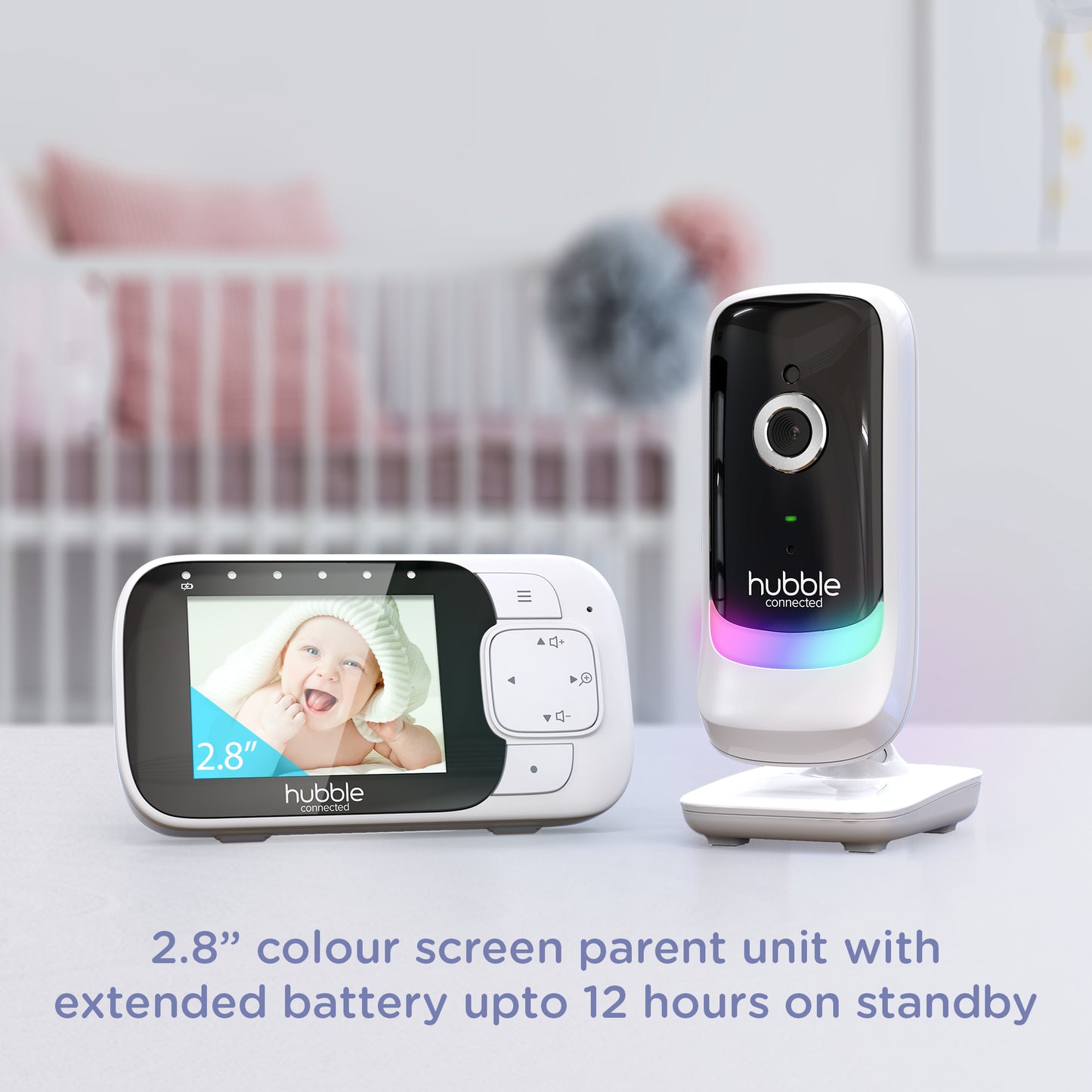 5012786049499 HUBBLE Nursery View Glow 2.8 Video Baby Monitor White 5012786049499 Brambles Cookshop 3