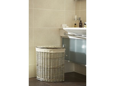5060248645161 Small Antique Wash Corner Laundry Basket With White Lining H034W/1 Brambles Cookshop 6