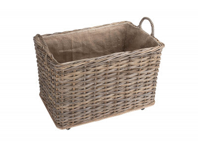 5056341801269 Large Wheeled Rattan Cordura Lined Log Basket RA035 Brambles Cookshop 3