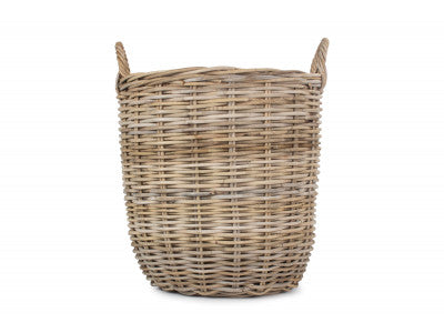 5056341801023 Medium Cordura Lined Tall Round Fireside Rattan Log Basket RA010L/1 Brambles Cookshop 3