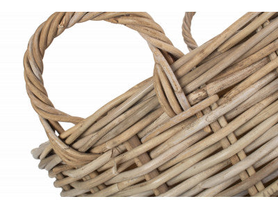 5056341801023 Medium Cordura Lined Tall Round Fireside Rattan Log Basket RA010L/1 Brambles Cookshop 4