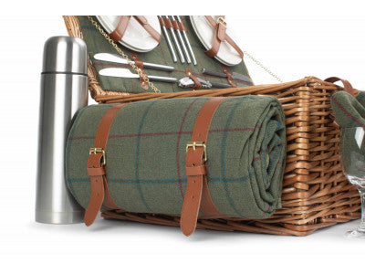 5056341802259 Deluxe Green Tweed 4 Person Hamper FH123 Brambles Cookshop 5