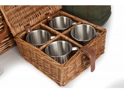 5056341802259 Deluxe Green Tweed 4 Person Hamper FH123 Brambles Cookshop 6