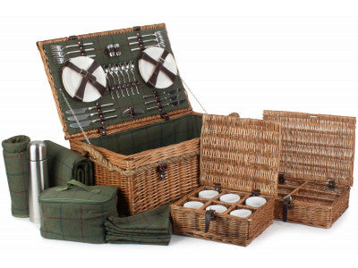 5056341802266 Rope Handled Green Tweed 6 Person Hamper FH124 Brambles Cookshop 1