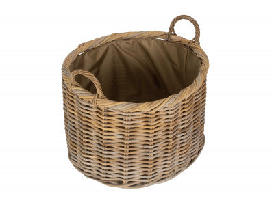5056341804406 Size 3 Oval Rattan Storage/Log Basket With Cordura Lining RA043 Brambles Cookshop 2
