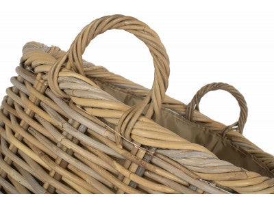 5056341804406 Size 3 Oval Rattan Storage/Log Basket With Cordura Lining RA043 Brambles Cookshop 4