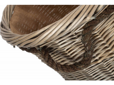5060428551039 Extra Large Antique Wash Round Rope Handled Log Basket W049 Brambles Cookshop 4