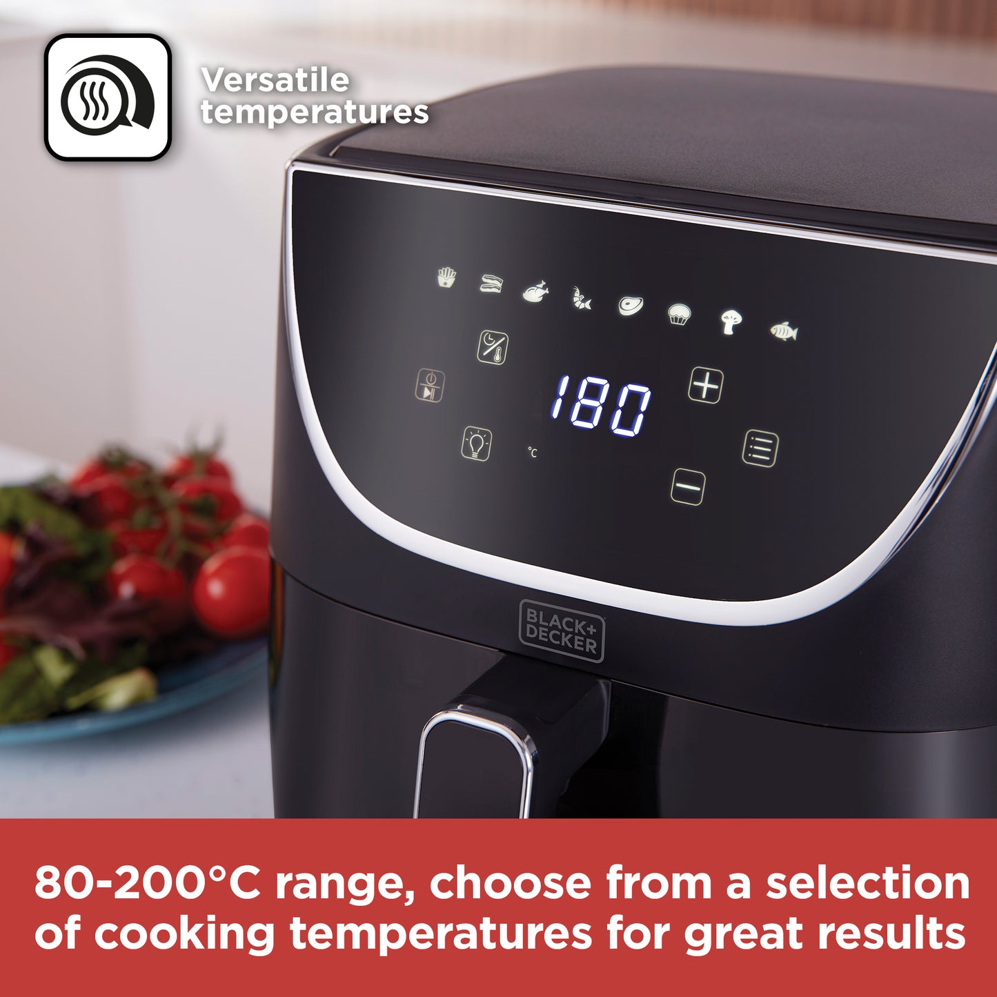 5056462360331 Black & Decker 6L Digital Air Fryer with Window Black BXAF17093GB Brambles Cookshop 5