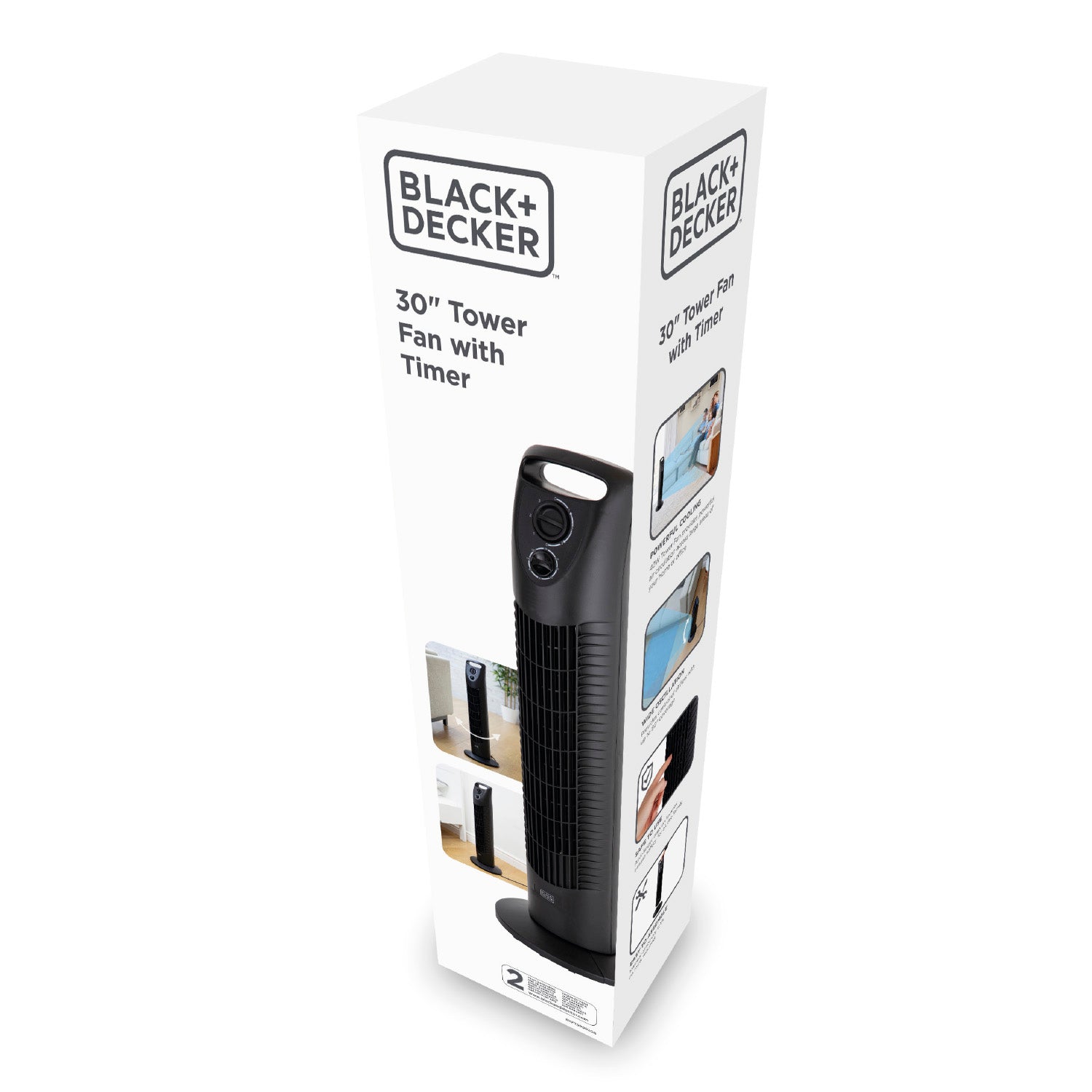 5056032960497 Black & Decker 30 Inch Tower Fan with 2 Hour Timer in Black BXFT50002GB Brambles Cookshop 10