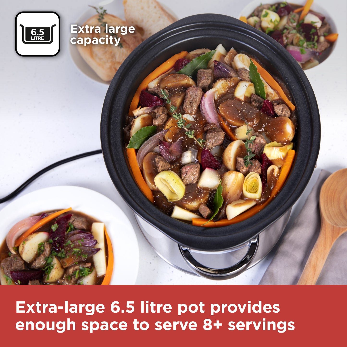5056462310152 Black & Decker 6.5 Litre Digital Slow Cooker BXSC16045GB Brambles Cookshop 3