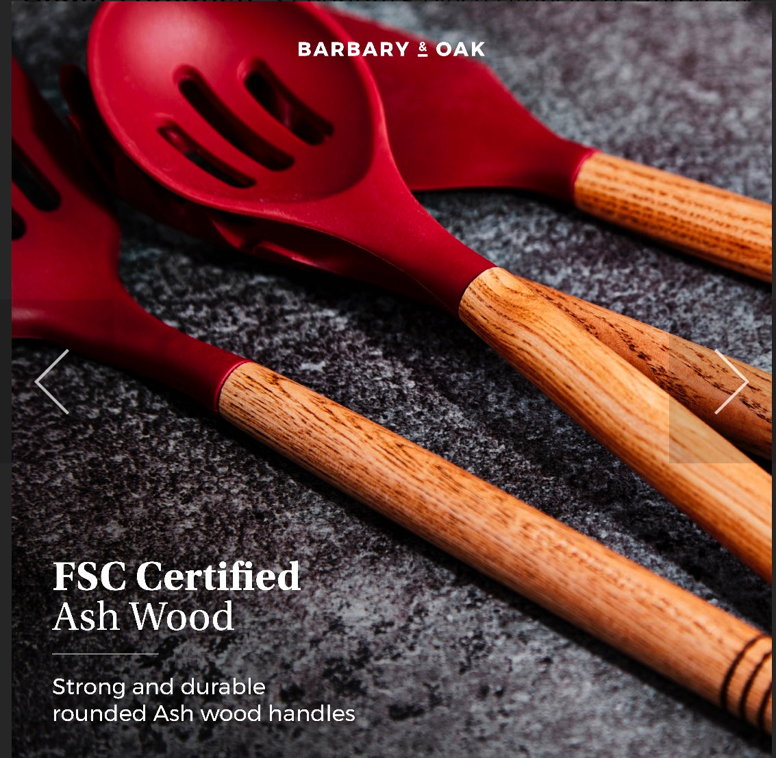 Babary & Oak Foundry 5 Piece Utensil Set - Bordeaux Red