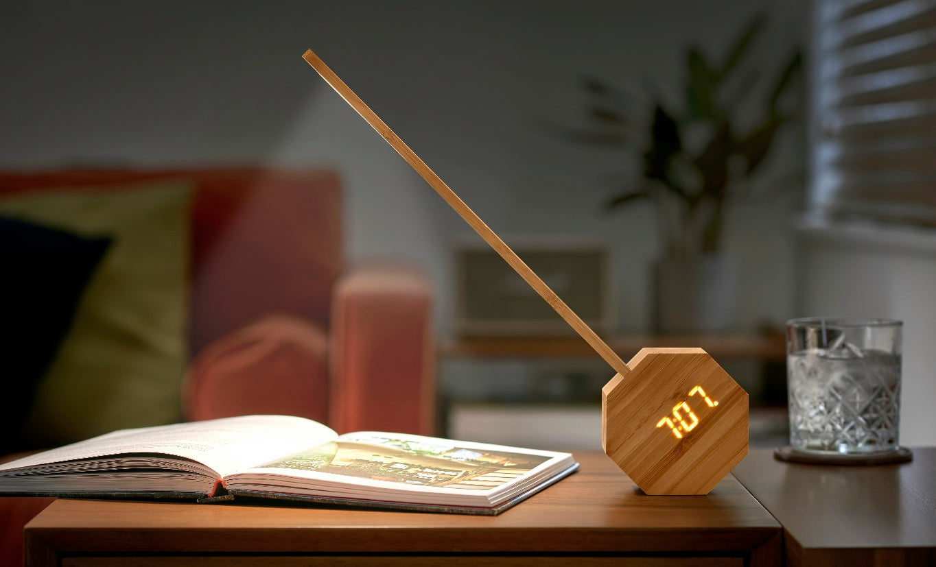0703556205416 Octagon One Plus Portable Alarm Clock Desk Light Cherry Gingko Design