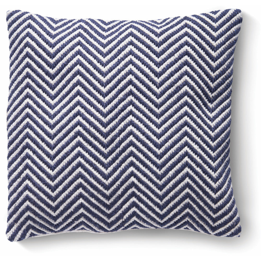 5026134541160 PT541160 Hug Rug Woven Herringbone Cushion Navy 45X45cm