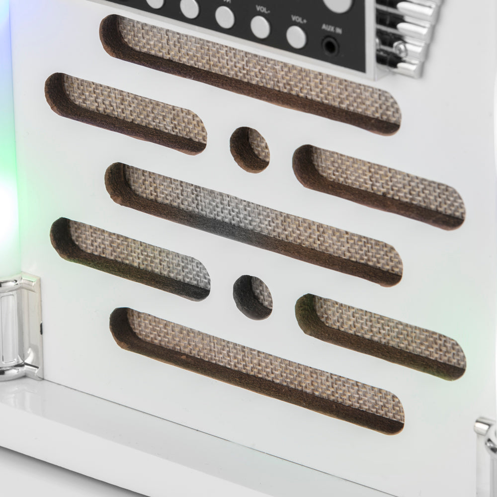 5056032934986 ITEK Freedom Bluetooth Jukebox with CD Player and FM Radio Gloss White I60018CDGW Brambles Cookshop 5