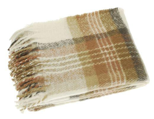 Walton & Co. Faux Mohair Check Throw Blanket - Blush 130cm x 170cm