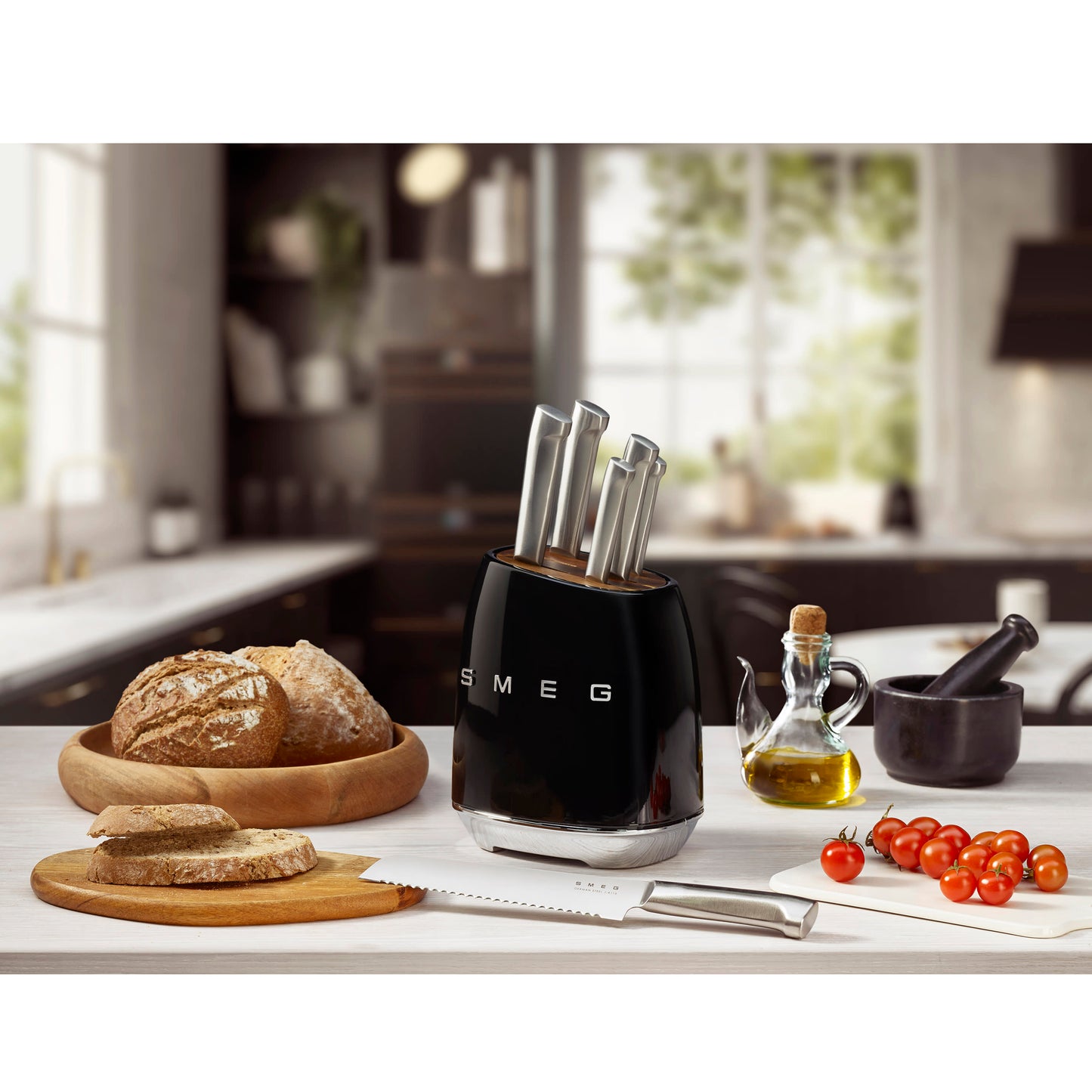 Smeg Knife Block Black KBSF02BL