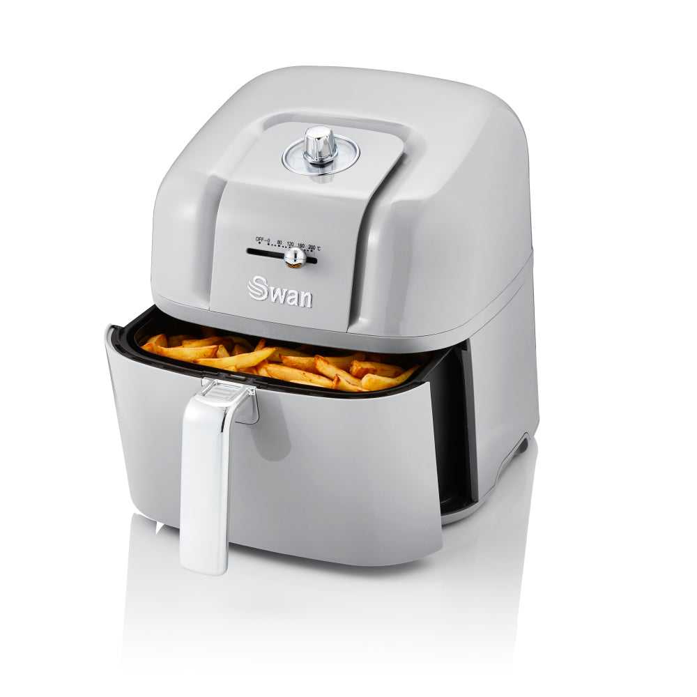 5055322539597 SWAN Swan Retro Manual Air Fryer - Grey SD10510GRN Brambles Cookshop 1