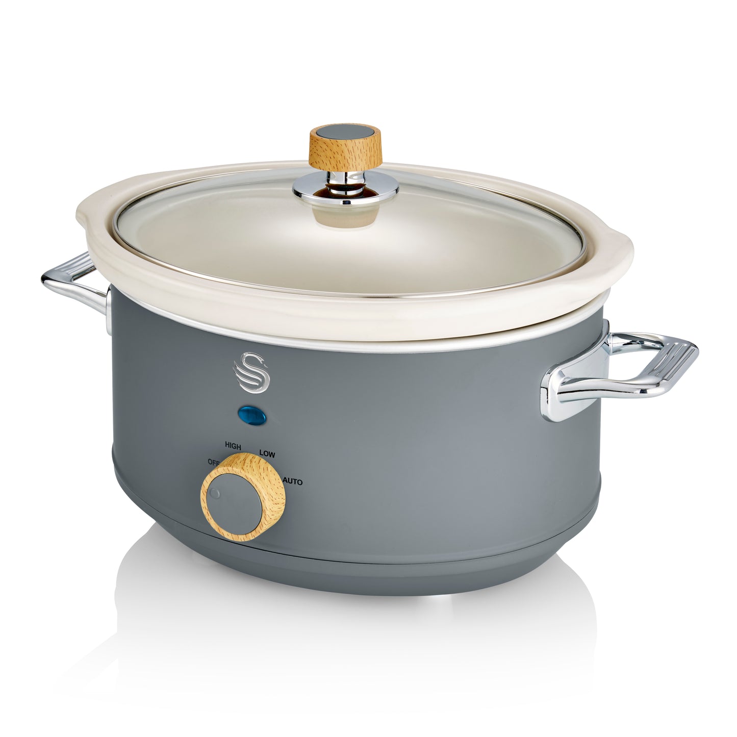5055322546243 SWAN Swan 3.5L Nordic Slow Cooker SF17021GRYN Brambles Cookshop 1