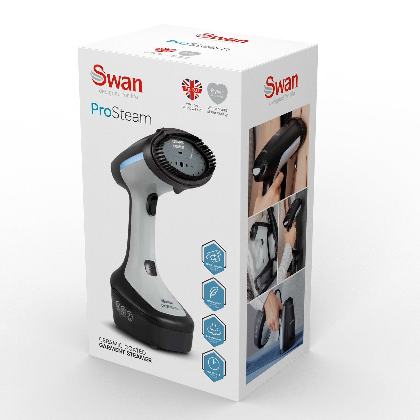 5055322538378 SWAN Swan Portable Garment Steamer SI12022N Brambles Cookshop 2