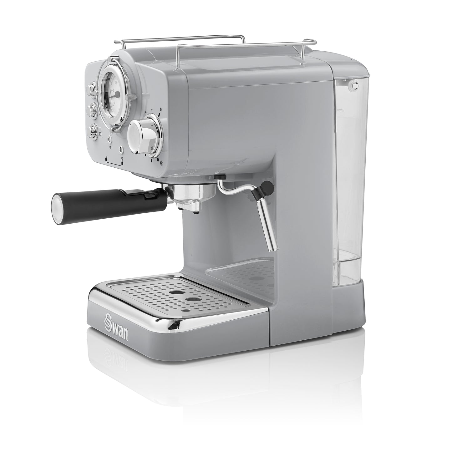 5055322531232 SWAN Swan Retro Pump Espresso Coffee Machine - Grey SK22110GRN Brambles Cookshop 4