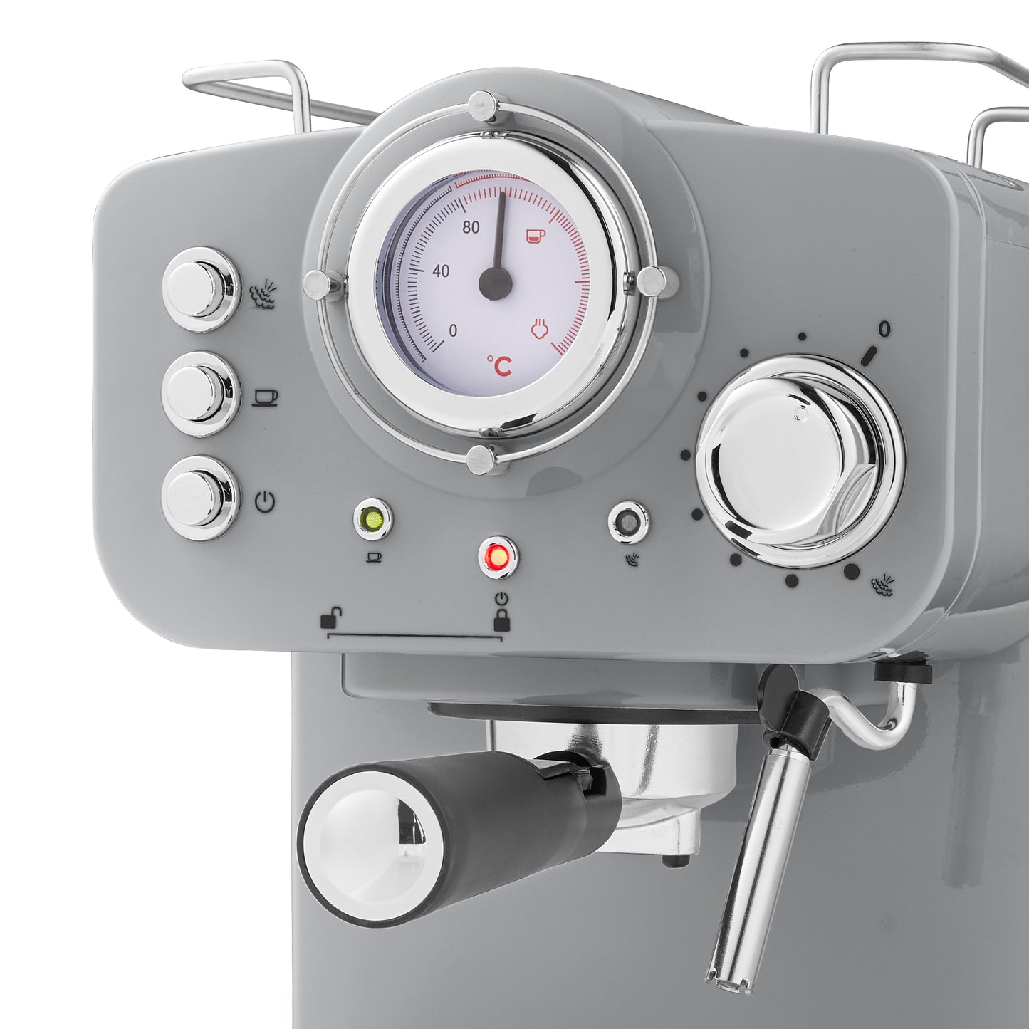 5055322531232 SWAN Swan Retro Pump Espresso Coffee Machine - Grey SK22110GRN Brambles Cookshop 5