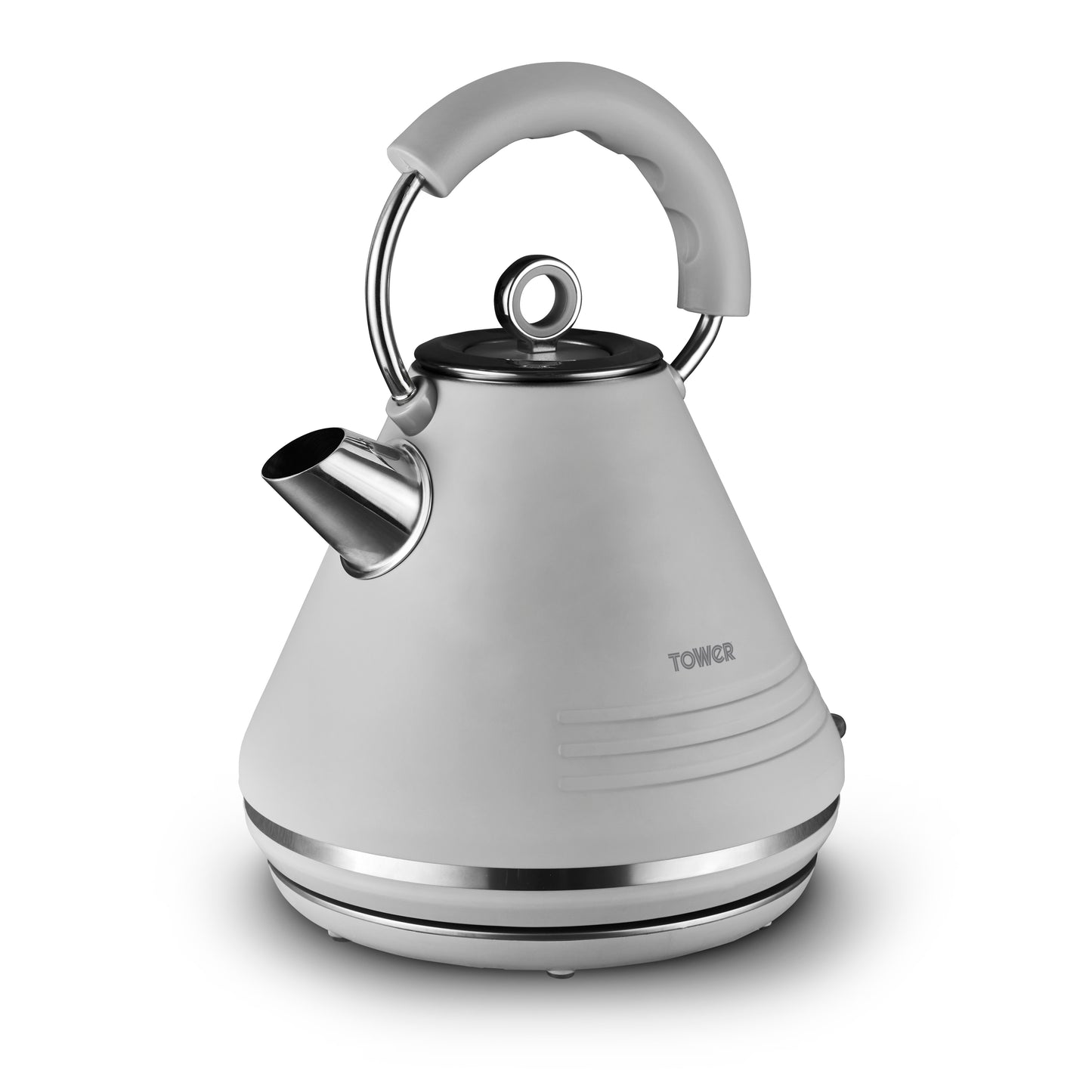 5056462342337 TOWER Ash 1.7L 3KW Pyramid Kettle Grey T10074GRY Brambles Cookshop 1