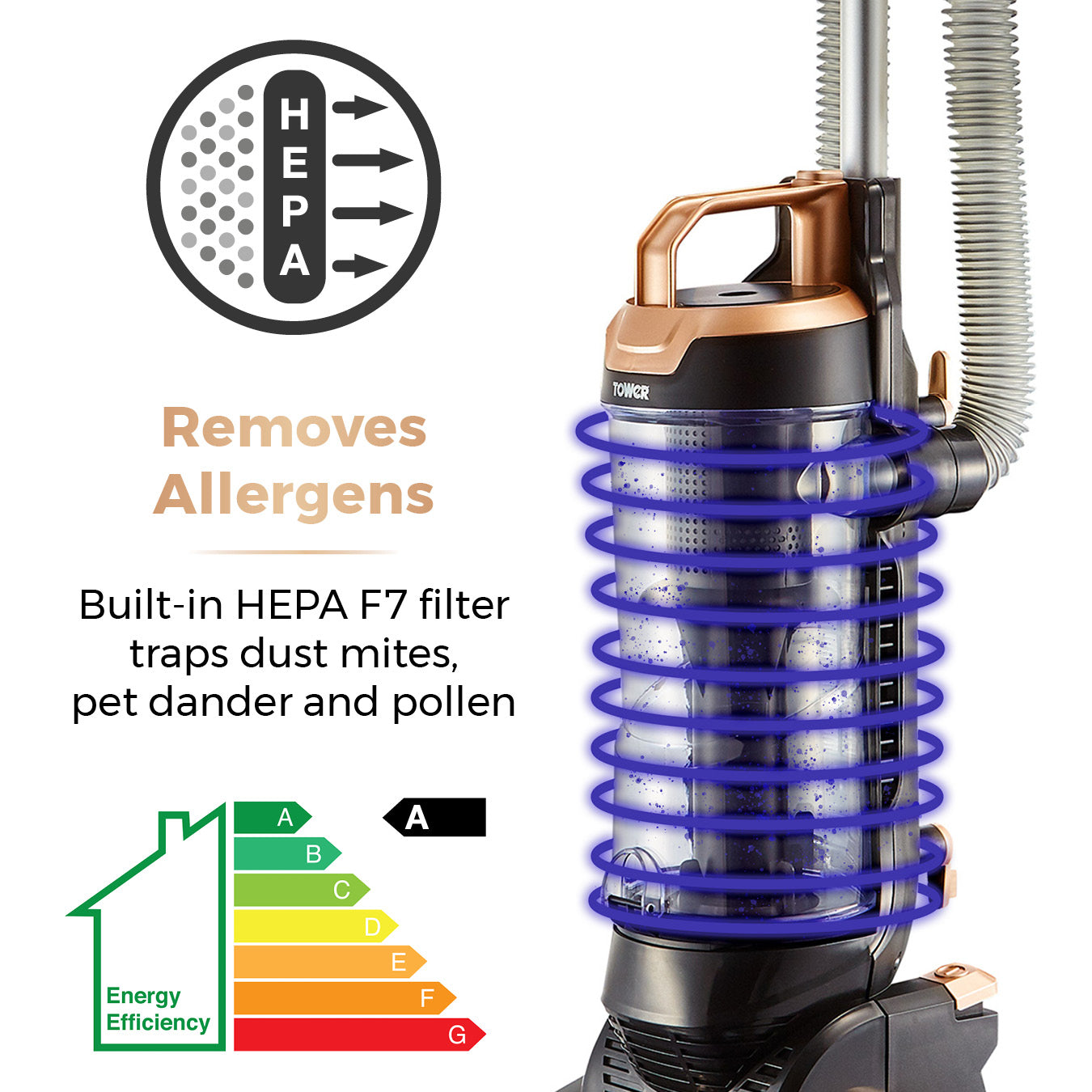 5056032987104 TOWER RXP30PET Bagless Upright Vacuum Cleaner T108000BLGPET Brambles Cookshop 5