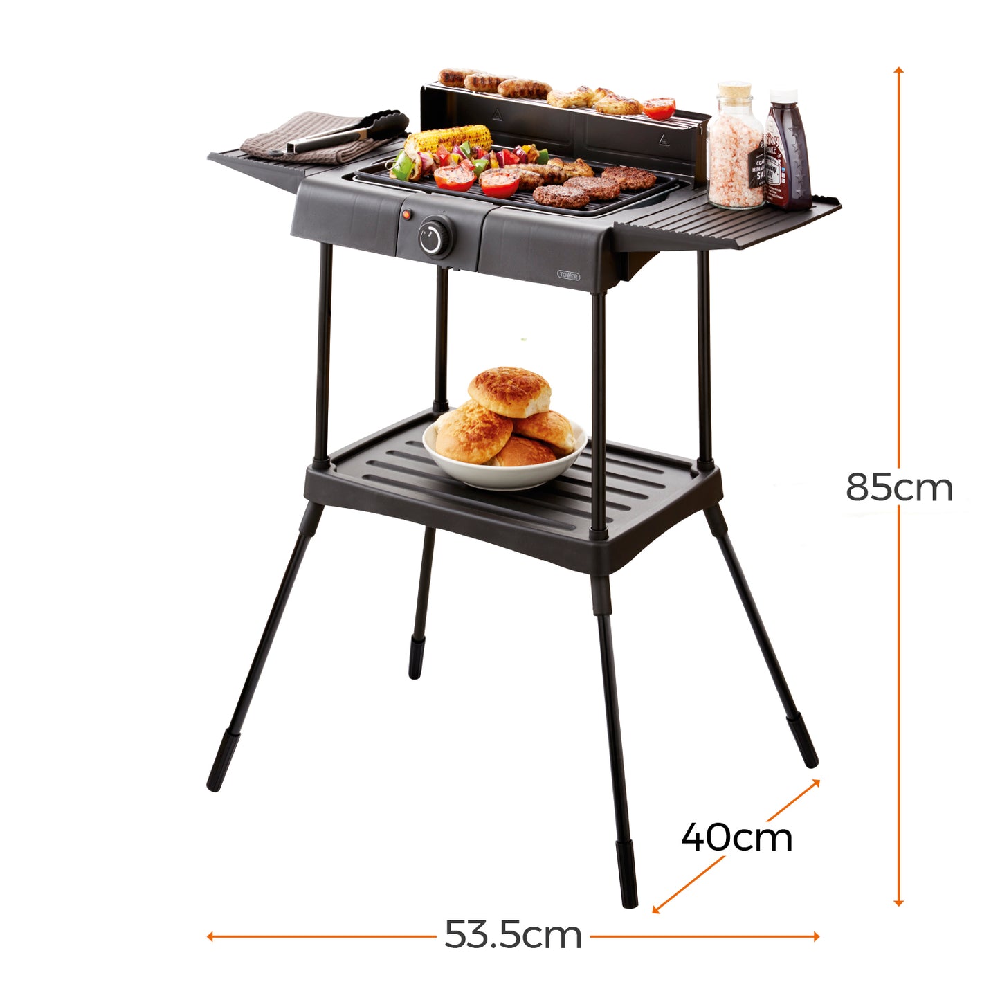 5056462319575 TOWER Standing Electric BBQ Grill Black T14049BMR Brambles Cookshop 8