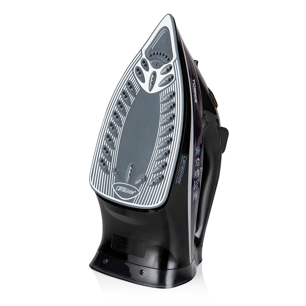 5056032952935 TOWER CeraGlide 3100W Ultra Speed Iron Black / Rose Gold T22013PR Brambles Cookshop 5
