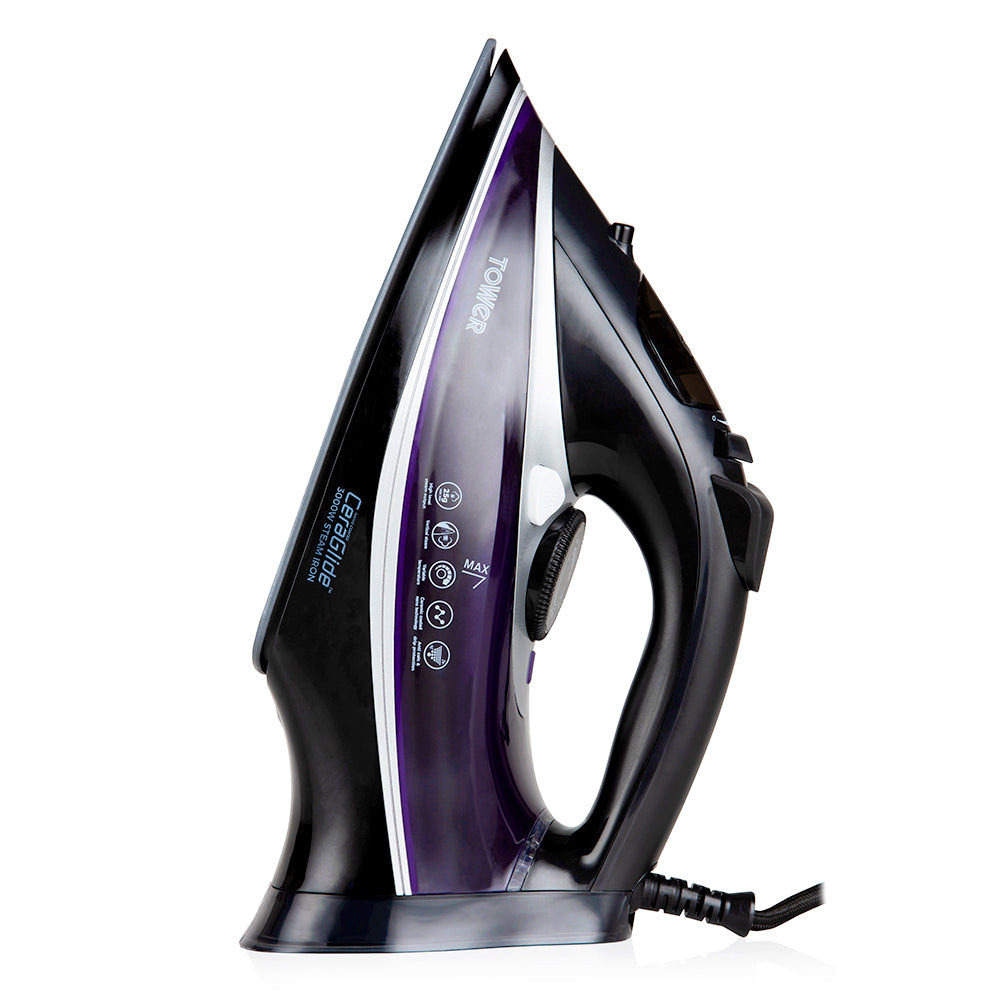 5056032952935 TOWER CeraGlide 3100W Ultra Speed Iron Black / Rose Gold T22013PR Brambles Cookshop 6