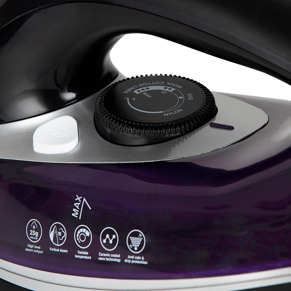 5056032952935 TOWER CeraGlide 3100W Ultra Speed Iron Black / Rose Gold T22013PR Brambles Cookshop 8