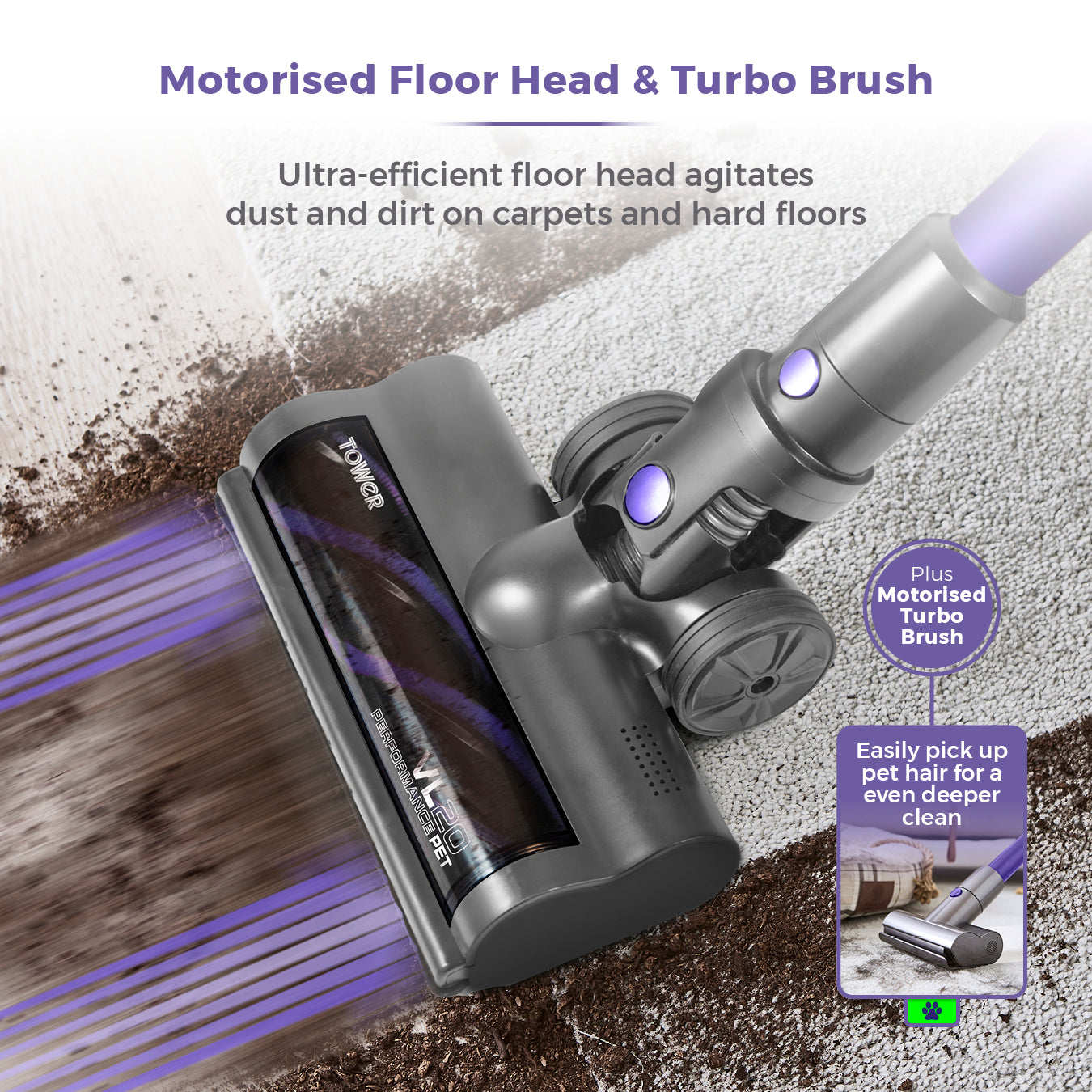 5056462346786 TOWER VL20 Pets Corded Stick 3 in 1 Corded Stick Vacuum Cleaner T513006PETS Brambles Cookshop 5