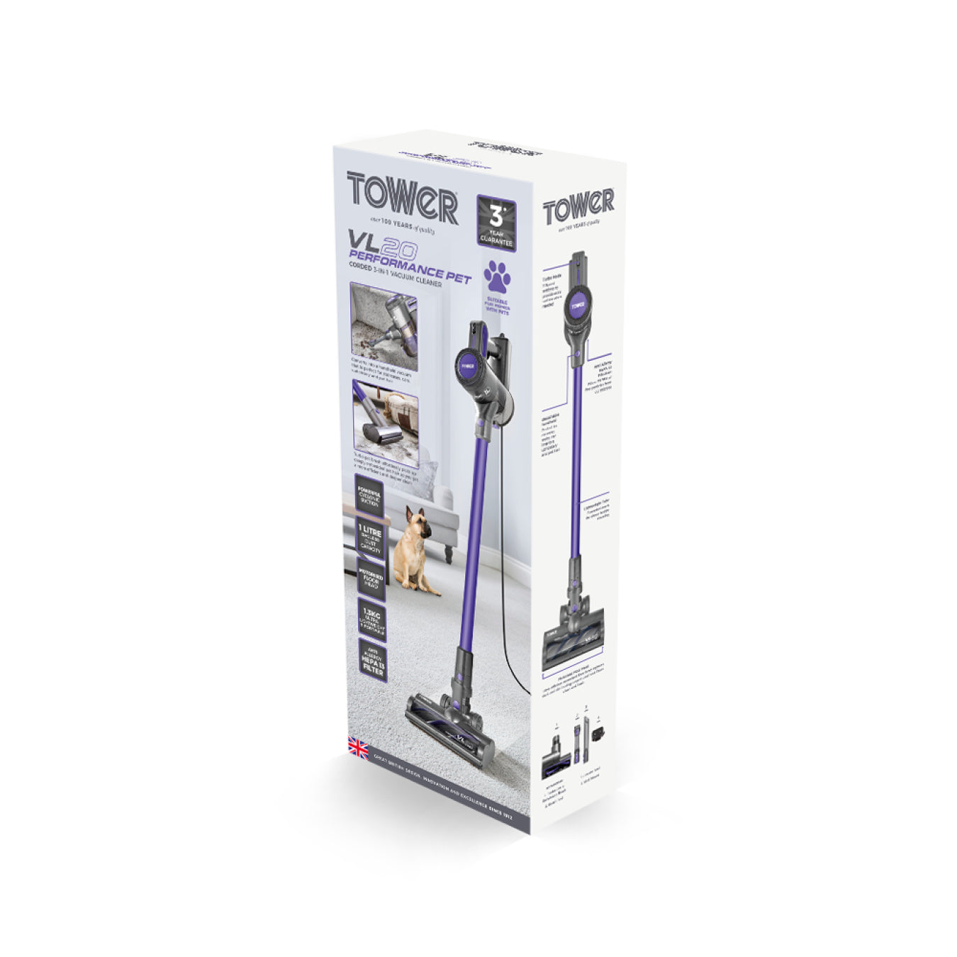 5056462346786 TOWER VL20 Pets Corded Stick 3 in 1 Corded Stick Vacuum Cleaner T513006PETS Brambles Cookshop 9