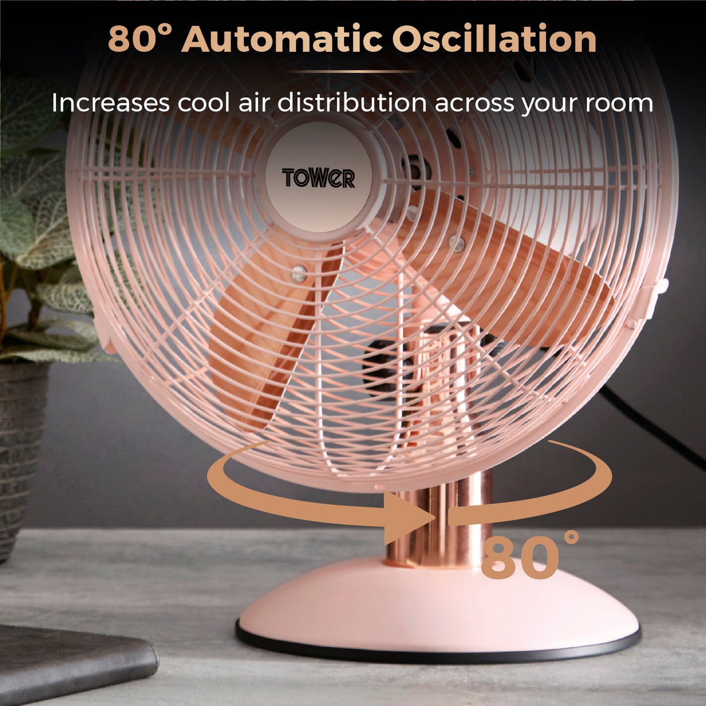 5056462328157 TOWER Cavaletto 12 Inch Metal Desk Fan T611000P Brambles Cookshop 5