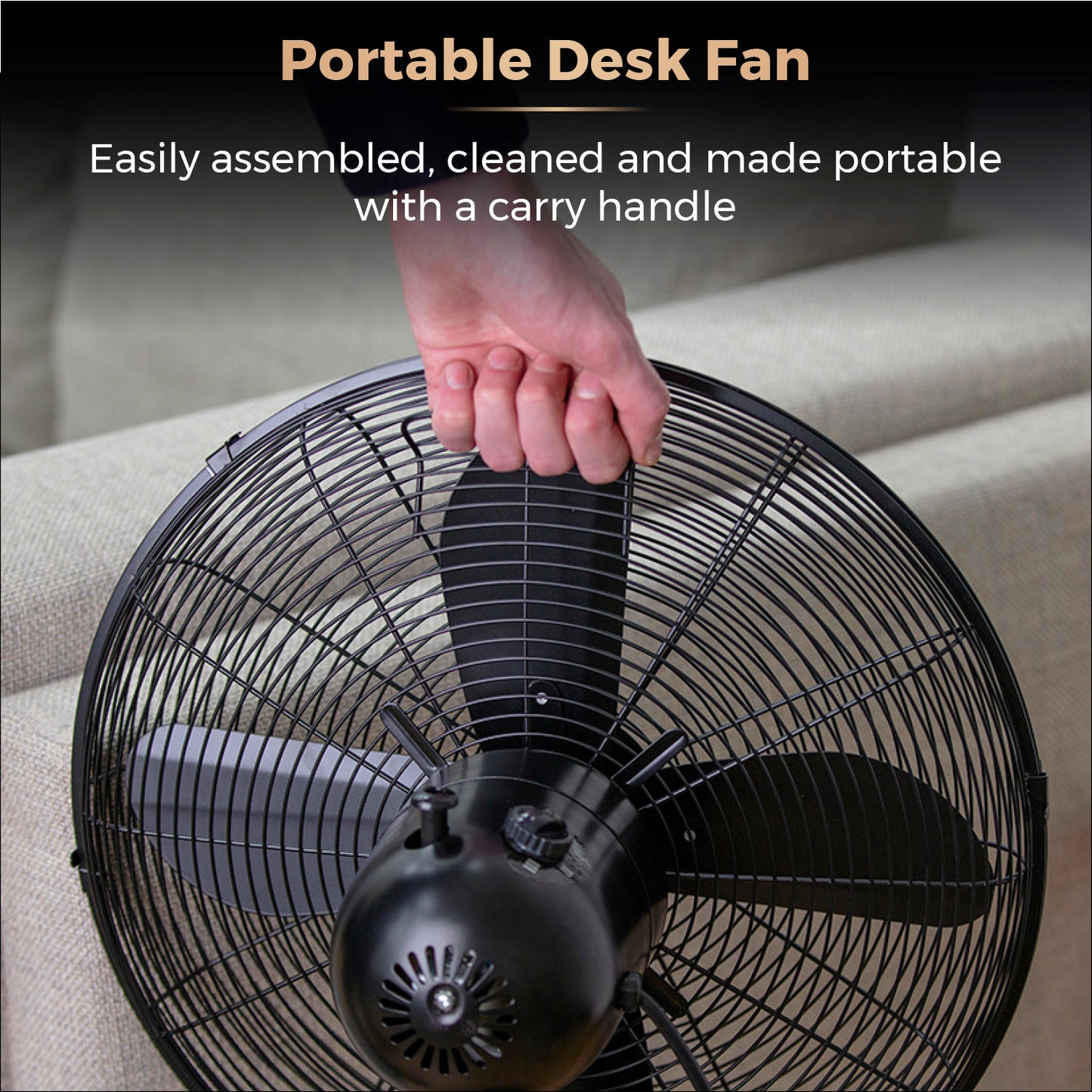 5056462328157 TOWER Cavaletto 12 Inch Metal Desk Fan T611000P Brambles Cookshop 6