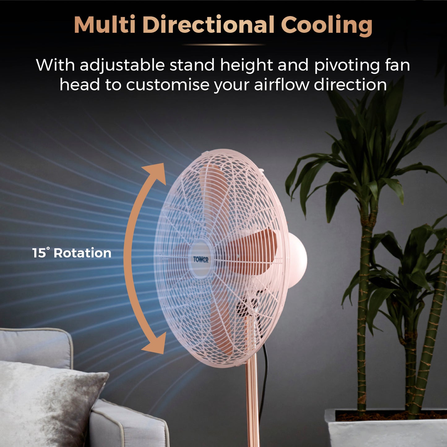 5056462328201 TOWER Cavaletto 16 Inch Pedestal Fan T643000P Brambles Cookshop 6