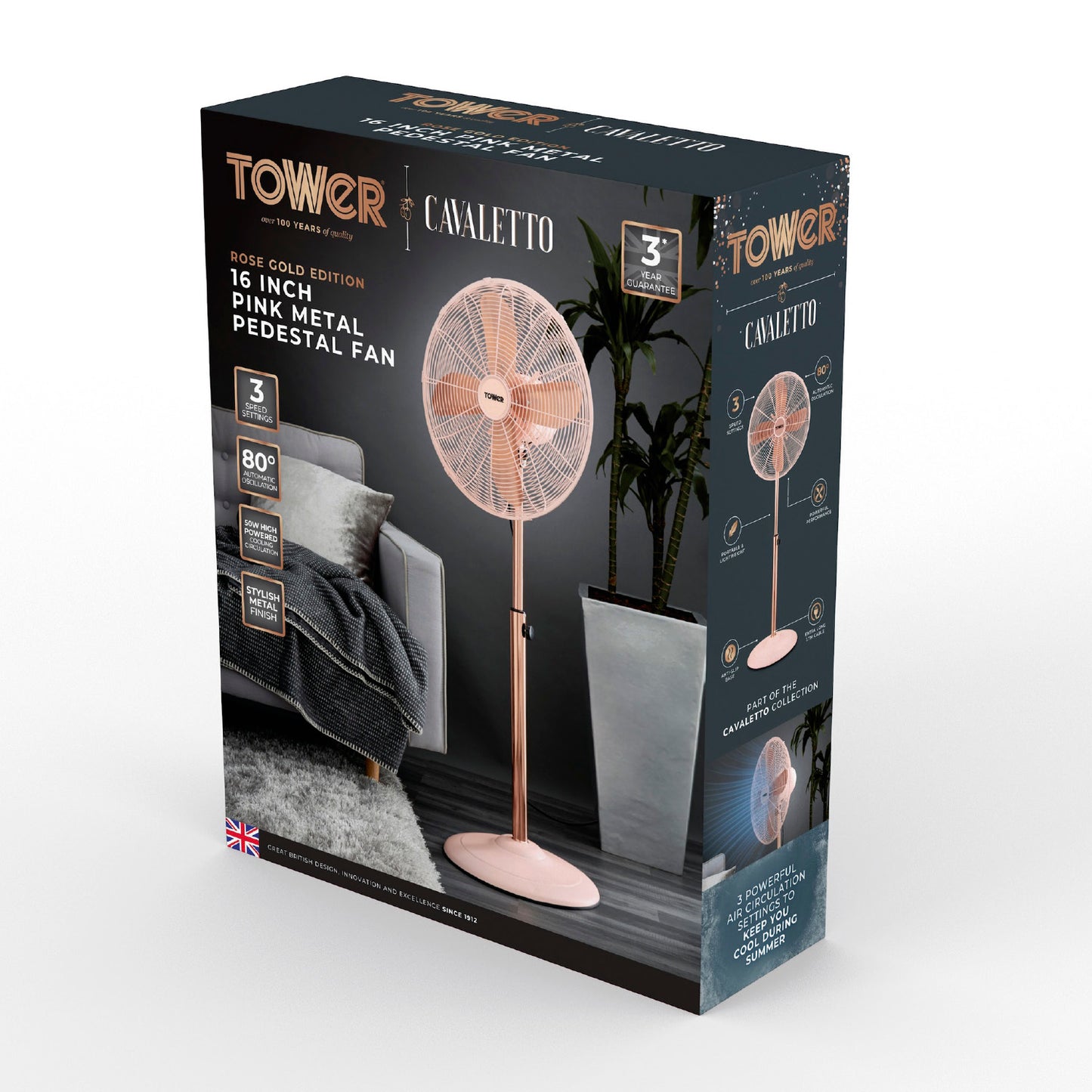 5056462328201 TOWER Cavaletto 16 Inch Pedestal Fan T643000P Brambles Cookshop 9