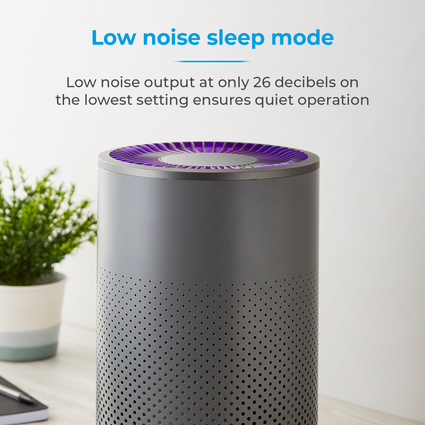 5056462330365 TOWER Desktop Air Purifier Grey and Dark Grey T673000 Brambles Cookshop 7