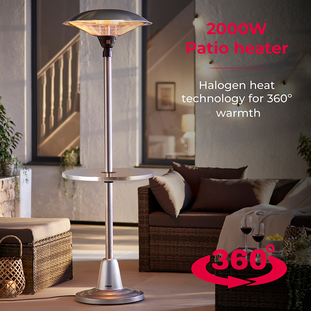 5056462307459 TOWER ASTRID 2KW Patio Heater Table T978521 Brambles Cookshop 3