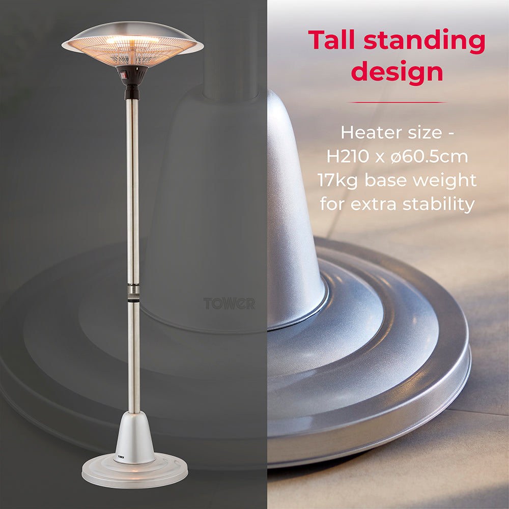 5056462307459 TOWER ASTRID 2KW Patio Heater Table T978521 Brambles Cookshop 7