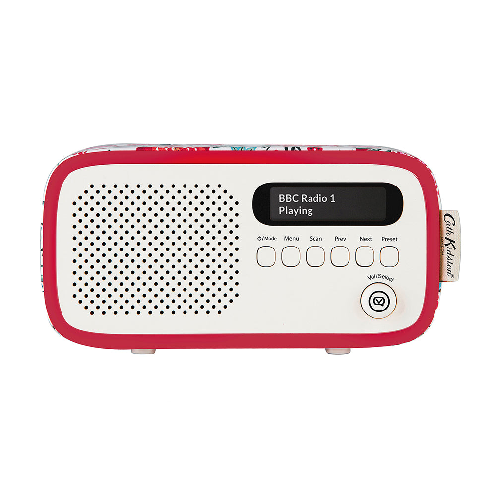 5060706035473 VQ Dexter DAB/FM Radio Cath Kidston Strawberry Garden VQDEXTERCKSG Brambles Cookshop 2