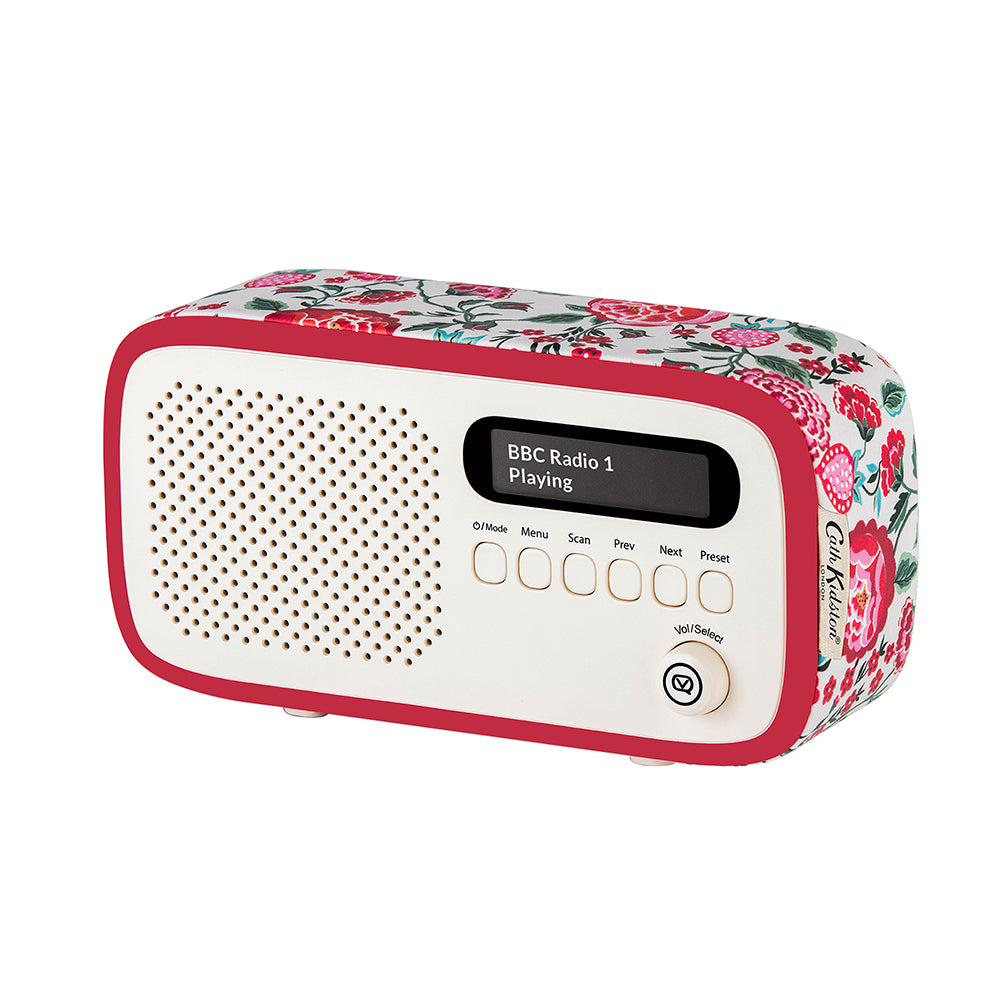 5060706035473 VQ Dexter DAB/FM Radio Cath Kidston Strawberry Garden VQDEXTERCKSG Brambles Cookshop 1