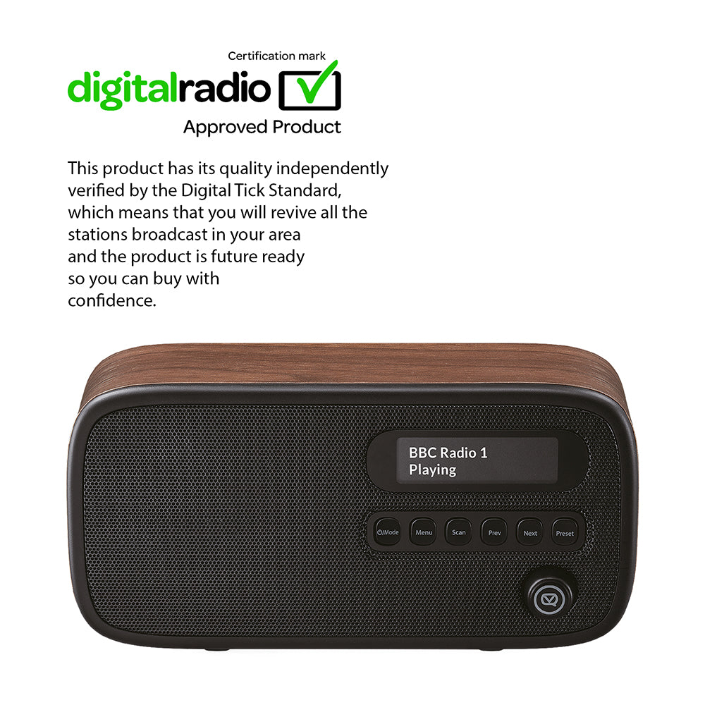 5060706032182 VQ Dexter DAB/FM Radio Walnut VQDEXTERWT Brambles Cookshop 6