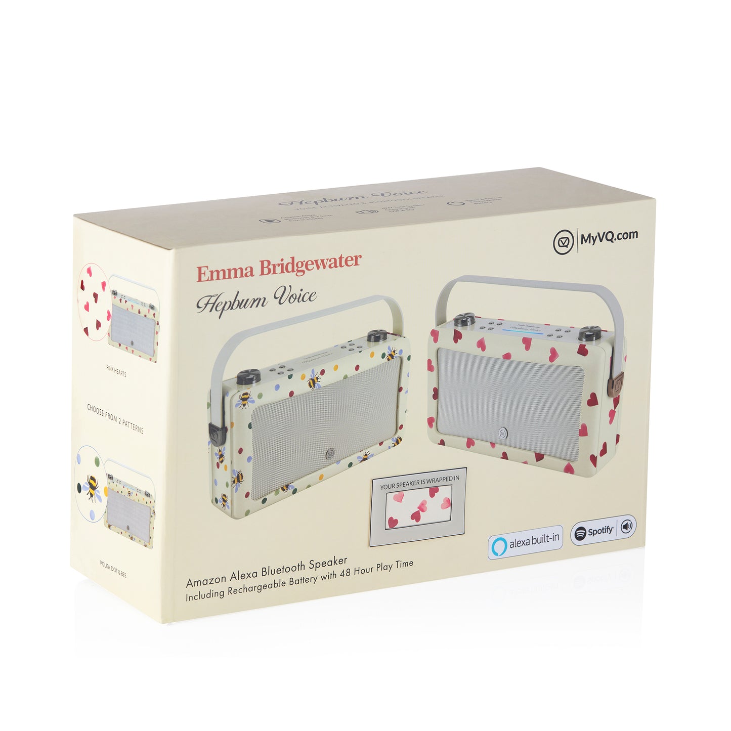 5060706034742 VQ Hepburn Voice Speaker Emma Bridgewater Pink Hearts VQHEPAEBPH Brambles Cookshop 8